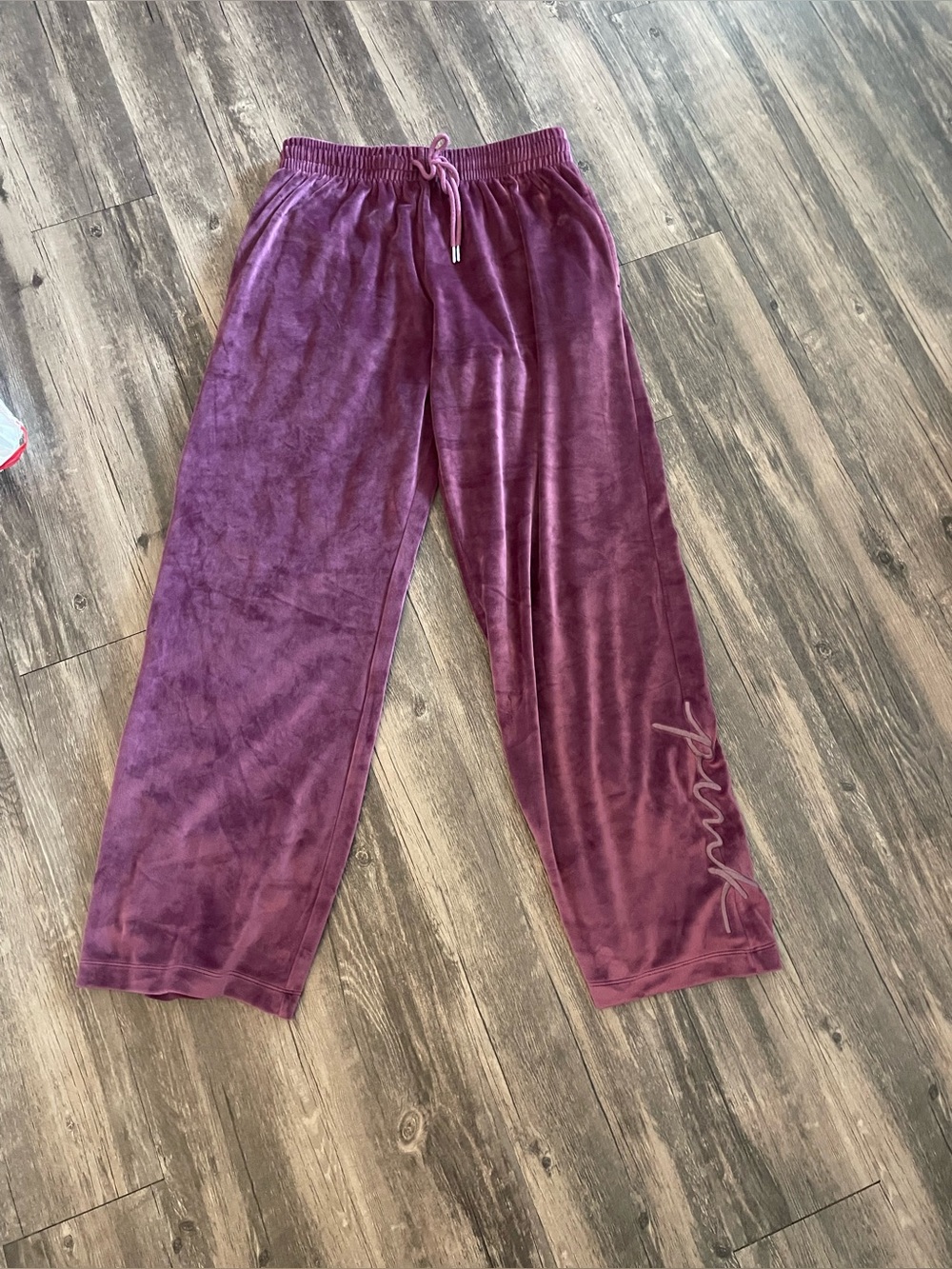 PINK Victoria's Secret Plum Plush Wide-Leg Joggers